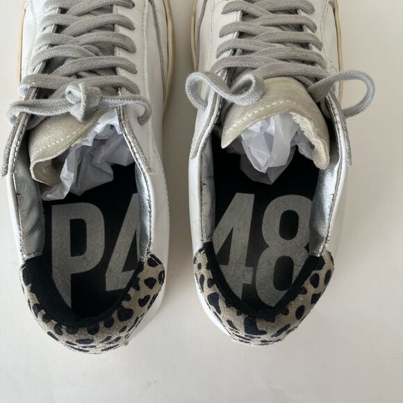 P448 John Low Top Distressed Lace Up Sneakers Size EU 37 US 6.5-7 - Picture 8 of 13